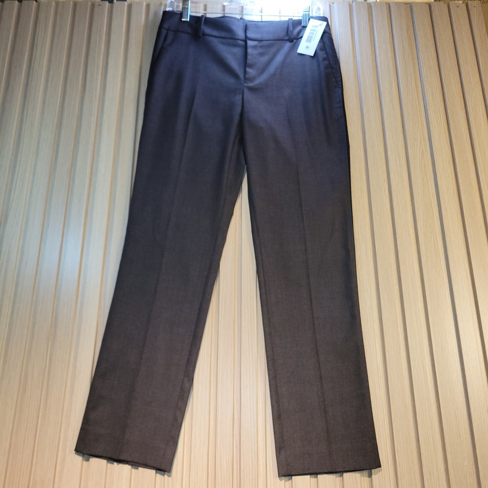 Calvin Klein Womens Straight Leg Dress Pants Brown Professional Trousers Size 4